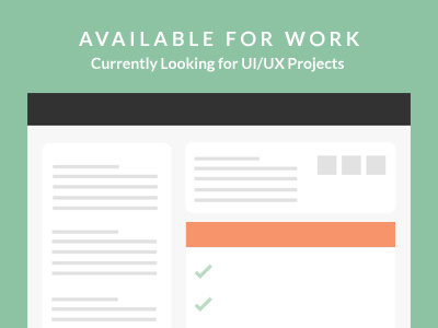Currently Available For Hire contract design freelance ui design ux work