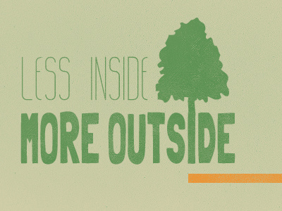 less inside, more outside illustration typography