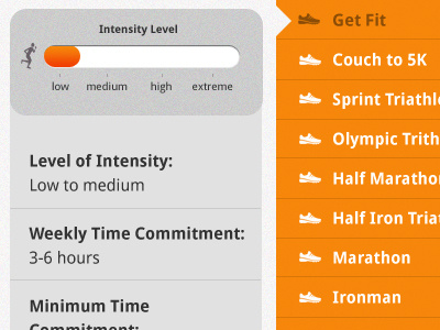 fitness app subnav droid icons subnav typography