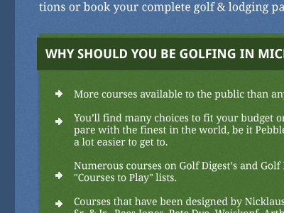 golf textures on lists chrisgillis texture typography