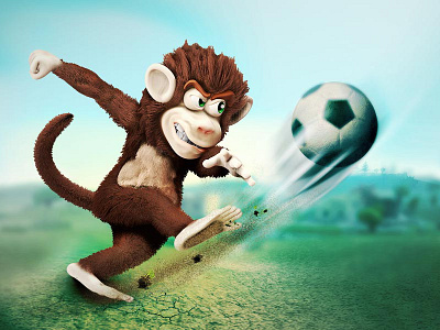 Zbrush Monkey Banner animation art game game art maya photoshop rigging zbrush