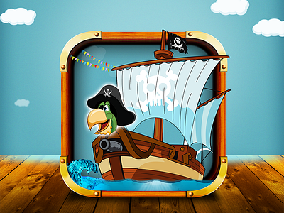 Party Pirats Icon game gameui ios mobie obstacle pirates wood woodtexture