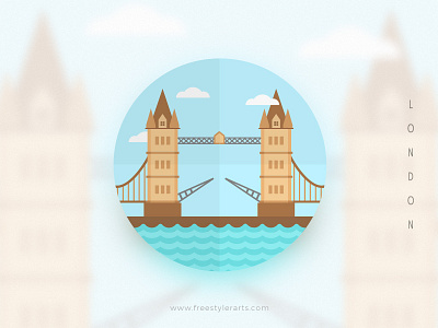 #4 London Bridge art flat icon illustrator london place ui vector
