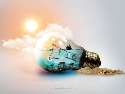 #5 Bulb art creative photo manipulation wallpaper