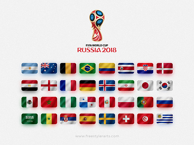#7 World Cup 2018 art flag football illustrator vector world cup