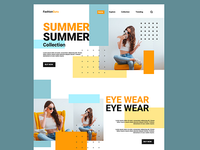 A sample UI for a Fashion Landing Page