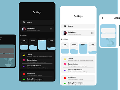 A Sample UI for a Phone Settings