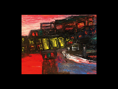 shipping port no. 03 acryllic experiment graphic painting symbol