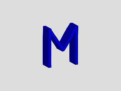 "M" on three-dimensional 3d blue illustration