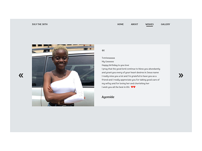 Birthday "wishes" page design typography ui ux