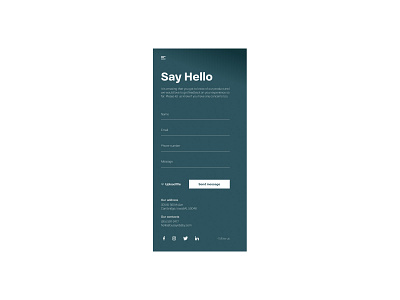 DAILY UI CHALLENGE - DAY 26 - CONTACT US FORM design ui ux