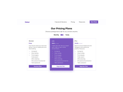 DAILY UI CHALLENGE - DAY 27 - PRICING PAGE design ui ux