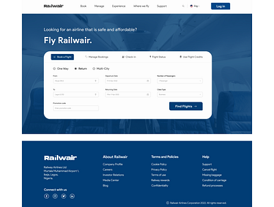 Airline landing page airline airlineticket bookairline design landingpage ui ux website