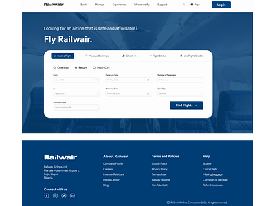 Airline landing page airline airlineticket bookairline design landingpage ui ux website