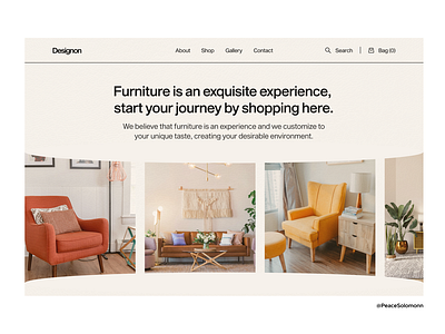 Interior design website homepage by Peace Solomon on Dribbble