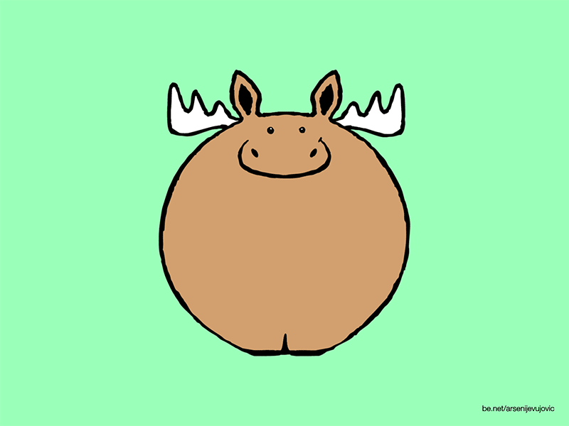 Animals - 13 - Moose animal animals animation characterdesign forest graphic illustration moose motion motiongraphics wild zoo