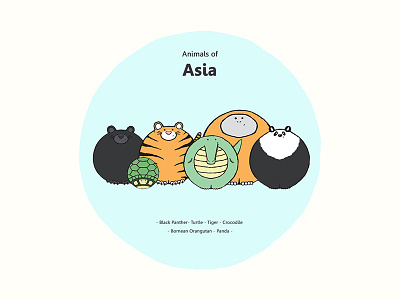Animals - Animals of Asia animal animals animation asia characterdesign graphic illustration motion motiongraphics safari wild zoo