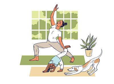 Let's move! family family fitness illustration mother and daughter wellbeing yoga yoga family yoga mom yoga pose