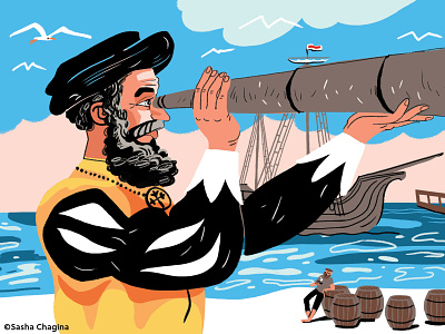 Around the world! - Ferdinand Magellan around the globe captain circumnavigation expedition explorer history history figure illustration magellan travel traveller