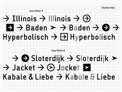 neue Vektor AB — Stylistic Sets branding design din foundry grotesk grotesque made in germany neue sans system type typedesign typeface typography vektor wayfinding