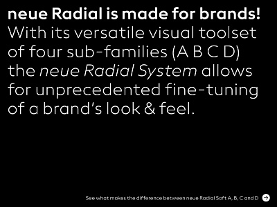 neue Radial Superfamily branding design digital foundry made in germany magazine neue poster radial sans screen signage soft superfamily type typedesign typeface typography wayfinding