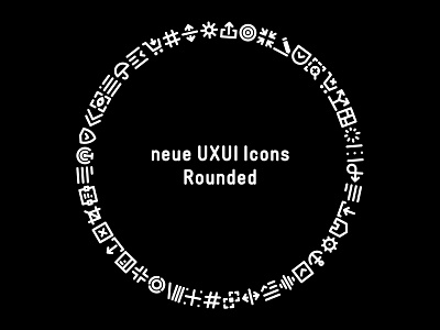 neue UXUI Icons Rounded — Character set