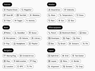 neue UXUI Icons Rounded — Categories