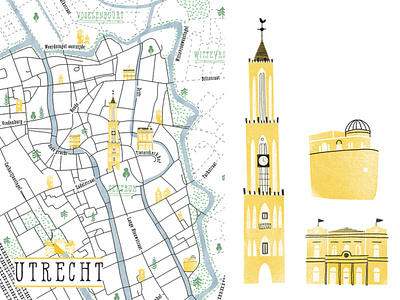 illustration map Utrecht branding illustration map