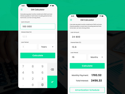 Loan EMI Calculator - Daily UI app business calculator design figma ui ux website