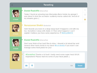 Tweeting app chat colorful flat mac messaging metro tweeting tweets twitter web page webdesign widget