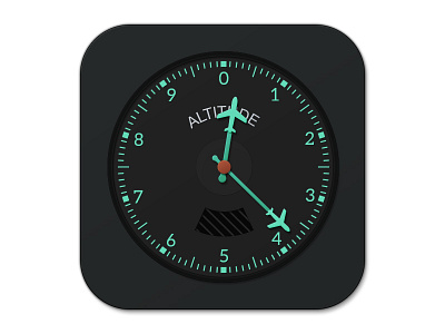 Altimeter air altimeter analog app dark flat icon ios meter metro plane watch