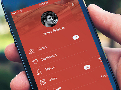 Menu Concept app flat ios7 latest menu metro modern profile