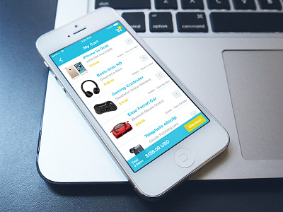 Shopping Cart android app cart ecommerce flat ios 7 iphone shopping ui ux