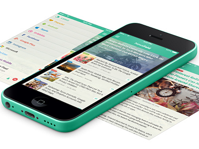 News App app blog ios7 iphone menu news post technology ui ux