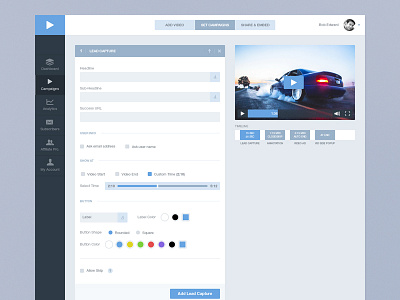 Add a Campaign cool customize dashboard forms graph video web app website