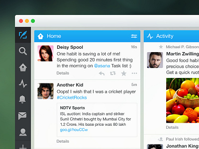 Tweetdeck app desktop mac tweedeck tweet twitter ui ux web app