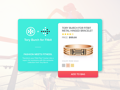 Fitbit Cart app ecommerce exercise fashion fitbit gadget sales tory burch ui ux widget
