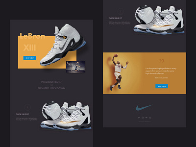 Nike LeBron ecommerce landing page nike product shoes website