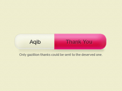 Thank You Aqib button capsule crisp first shot pink