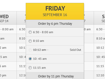 Timeslot Selector