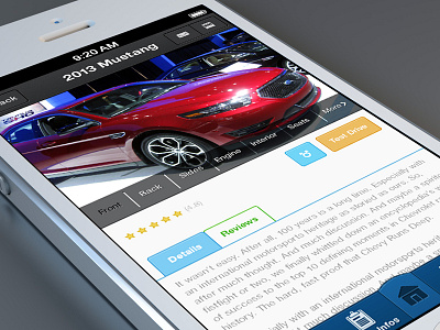 Car Details Screen android app app design blackberry bus car clean dark flat gui ios ipad iphone metro mobile mobile app modern ui user interface vehicle web design webpage website windows 8