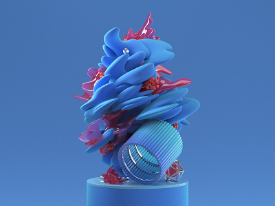 Substractions 'Blue' 3d abstract blue cg design form illustration organic shapes