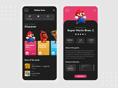 Kidzee Zone - Play Store for Kids dribbble mobile ui ui design uiux