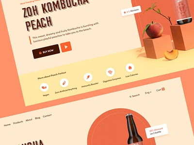 Zoh Probiotics - Web e-Commerce dribbble ecommerce app ecommerce design ecommerce shop peaches ui design webapp zoh probiotics