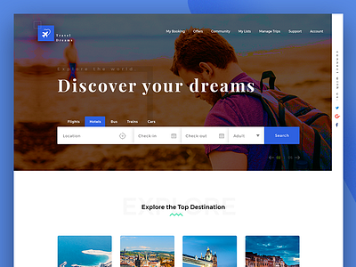 Travel Dreams interfaces dreams travel uiux