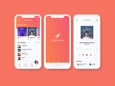 White Music App clean clean app design music player ui uiux