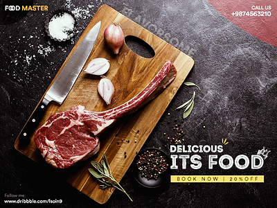 Delicious Food ad banner advertising chicken food app food banner photoshop uiux