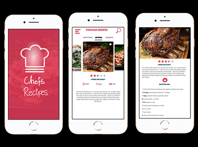 Chef's Recipe App app app design design figma icon illustration logo typography ui ux vector