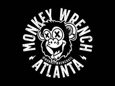 Monkey Wrench Sticker atlanta circle drawing illustration mascot monkey procreate punkrock sticker type