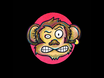 Monkey Mascot Option drawing illustration mascot mascotdesign monkey neon procreate